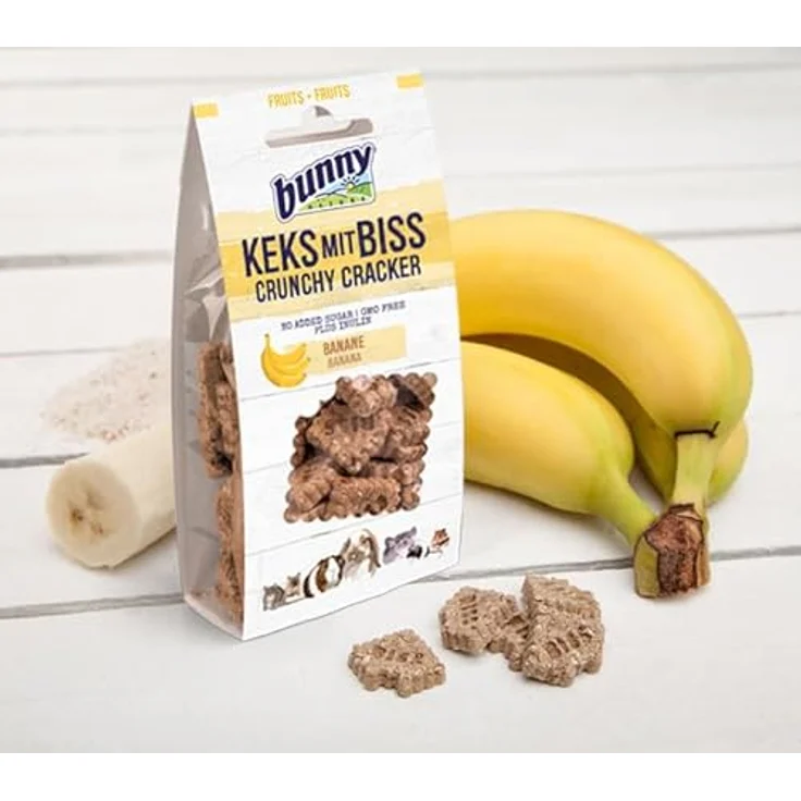 Bunny Keks mit Biss für Nagetiere, Banane, 50g - knackig, gesund, mit Inulin für Blutzuckerregulation – Bild 3