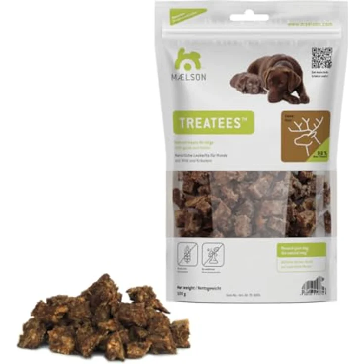 Maelson Treatees Wild Hundeleckerlis, 100 g - Monoprotein, getreidefrei, 100% natürliche Zutaten, hergestellt in Deutschland – Bild 2
