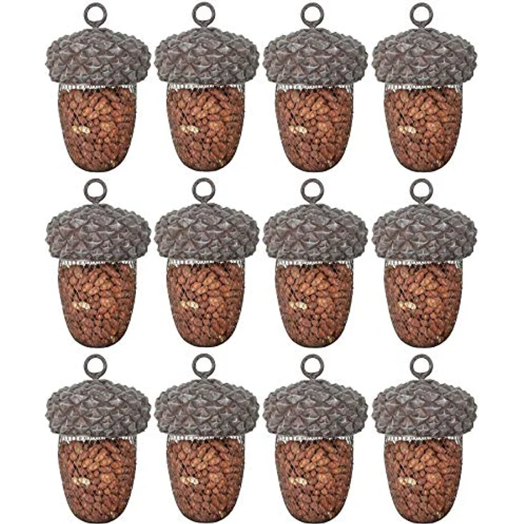 Esschert Design Futterstelle Eichel aus Polyresin und Metall,14,0 x 14,0 x 22,2 cm – Bild 2
