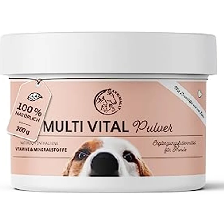 Annimally Multivitamin Komplex Pulver für Hunde, 200g mit Gerstengras, Spirulina und Bierhefe, über 17 natürliche Vitamine & Mineralien – Bild 1