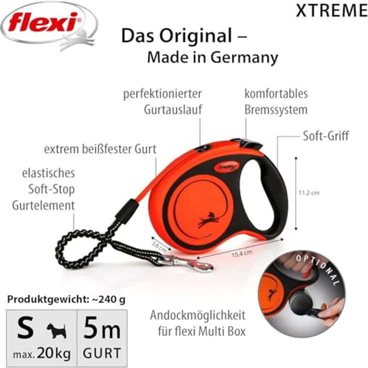 Flexi XTREME S schwarz/orange GURT 5 m – Bild 3
