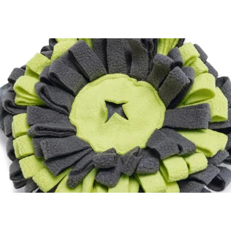 Beeztees Hundespielzeug Kuh, Schnüffelteppich mit Fransen, grau/weiß/grün, L 32 x B 21,5 x H 9 cm – Bild 3