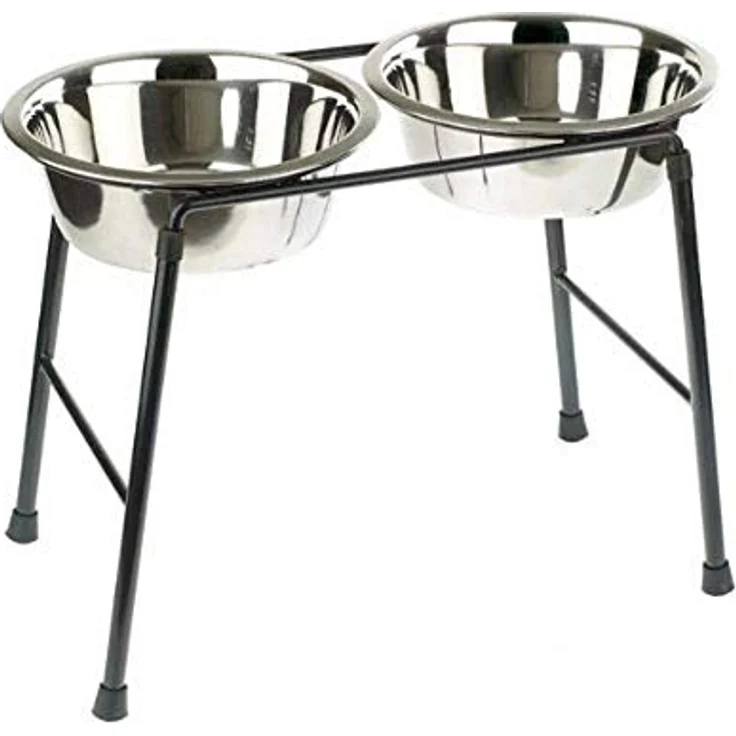 Classic Pet Products Doppel-Feeder Hochständer mit 2 x 1600 ml Edelstahlschalen, 300 mm hoch VIT-36757 – Bild 2
