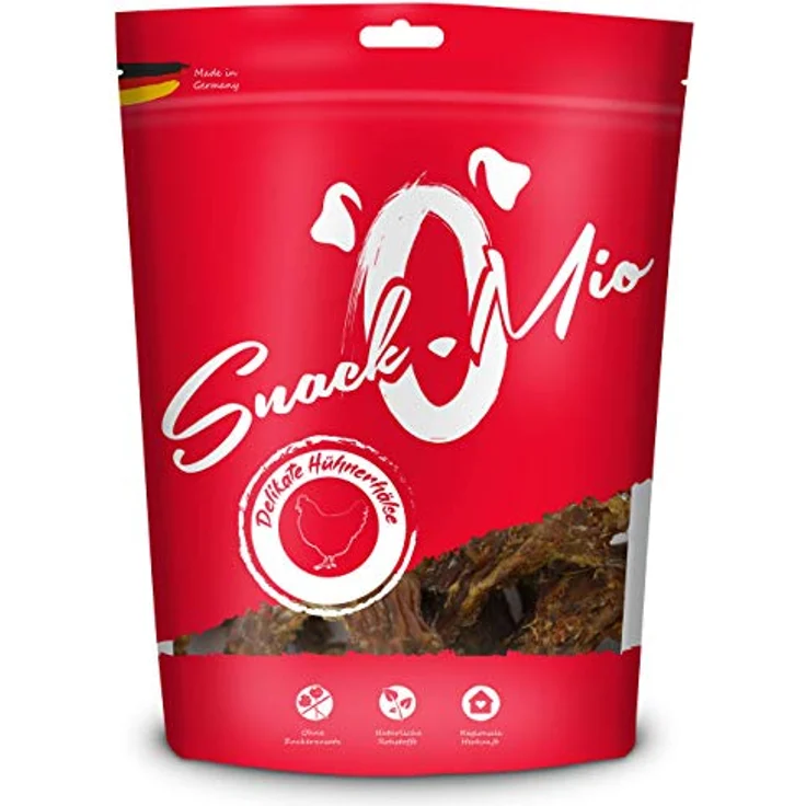 SNACKOMIO SnackOMio – Premium Hundesnack, getreidefreie Hühnerhälse, lufttrockene Naturbelohnung, 1 x 500 g – Bild 1