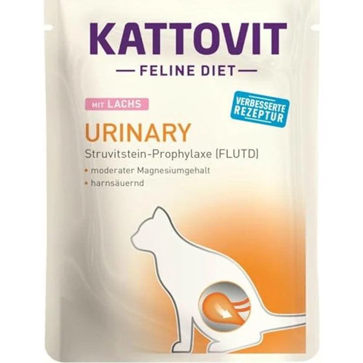Kattovit Feline Diet Urinary Lachs, Nassfutter für Katzen mit Struvitstein-Prophylaxe, 24x85g – Bild 2