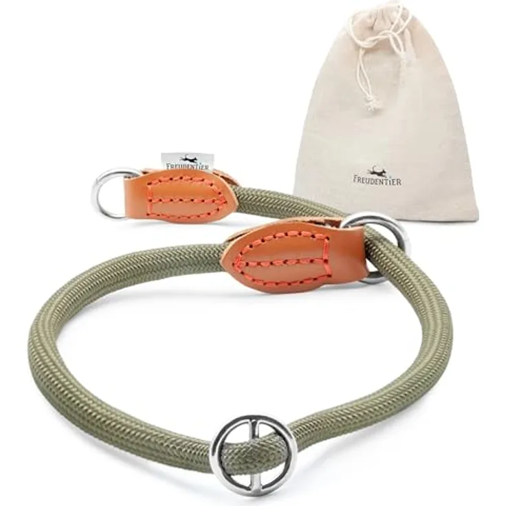 FREUDENTIER Zugstopp Halsband für Hunde, extra starkes Retriever Halsband in Waldgrün, XL, robust und langlebig, ideal für kleine bis große Hunde