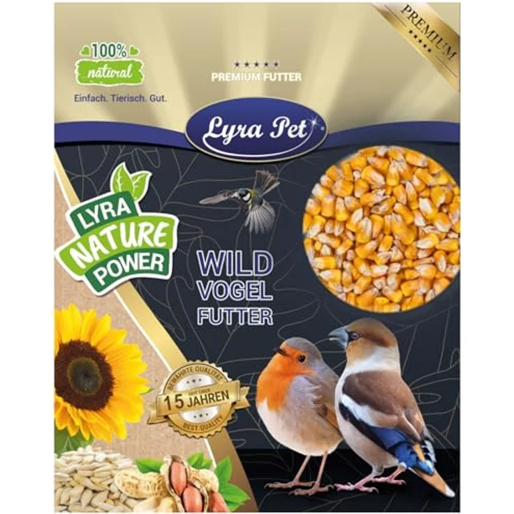 LYRA PET Körnermais Futtermais, 20 kg, nährstoffreiche Ergänzung für Vögel und kleine Nagetiere, glutenfrei – Bild 1
