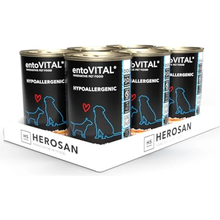 entoVITAL Dog Hypoallergenic Nassfutter, mit Insektenprotein, Pastinake & Kürbis, Diät-Alleinfuttermittel für Hunde, 6 x 375 g – Bild 1
