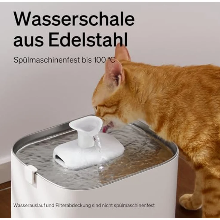 PETLIBRO Dockstream 2 Katzentrinkbrunnen, 3L Wasserbrunnen mit Edelstahlschale, Smart App-Überwachung, 5G WiFi, weiß – Bild 5