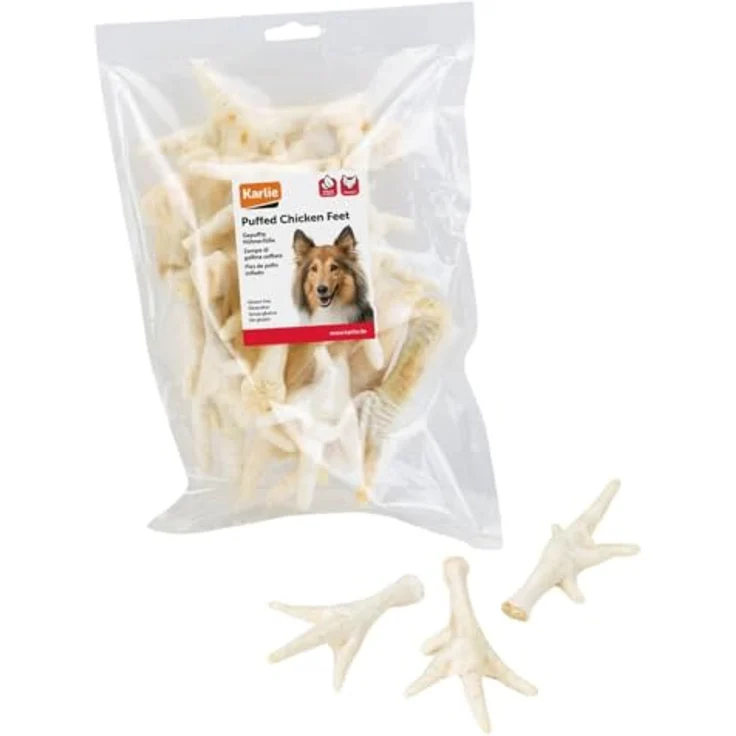 Karlie Hühnerfüsse geröstet, glutenfreier Hundesnack für kleine Hunde und Welpen, 200 g – Bild 1