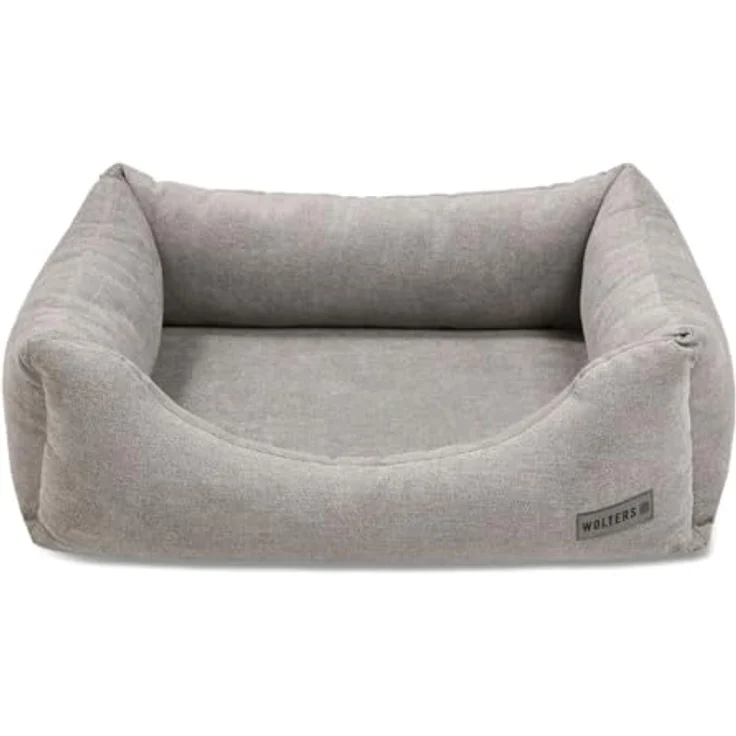 Wolters Tierbett Classic Hundelounge grau, samtig weiches Hundebett mit hohen Rändern – Bild 2