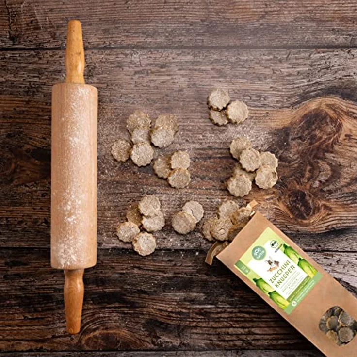 naftie Bio Leckerlies Zucchini Knusper Hundekekse, glutenfrei, handgebacken mit Buchweizenmehl, 150g – Bild 2