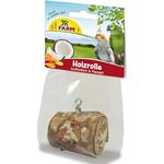 JR FARM Holzrolle Großsittich & Papagei, gefüllt mit Kokos-Karotten-Mischung, naturbelassen, Made in Germany