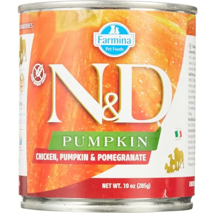 Farmina N&D Pumpkin Pastete Hundefutter, Nassfutter mit Huhn und Granatapfel, 285 g, ohne Mais, mit hochwertigen Vitaminen und natürlichen Antioxidantien
