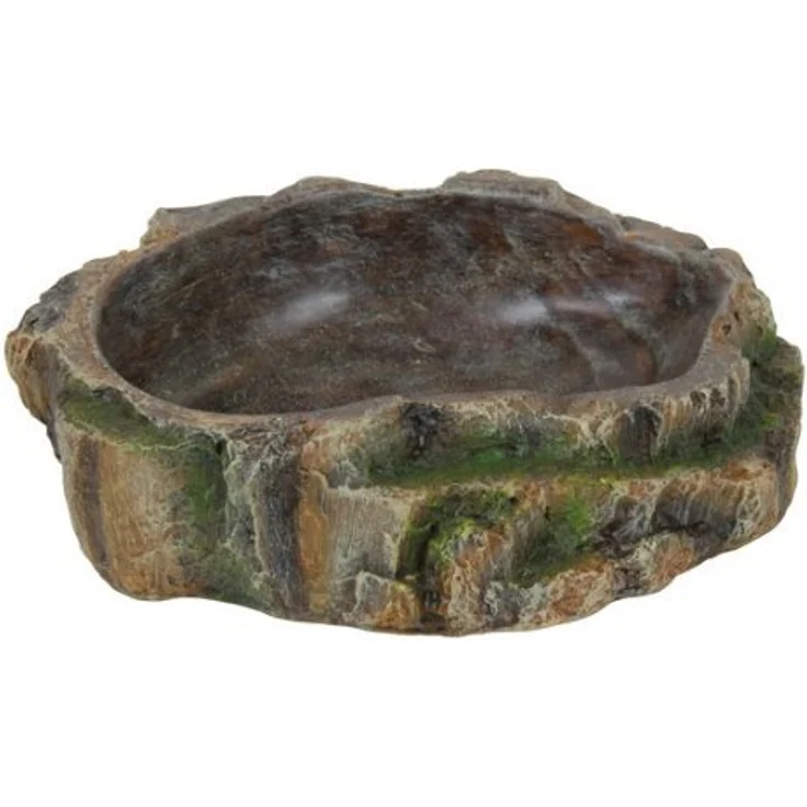Trixie 76201 Wasser- und Futterschale für Reptilien, 10 × 2,5 × 7,5 cm, Innenliegende Treppe, lebensmittelunbedenkliches Polyesterharz, natürliches Aussehen – Bild 4