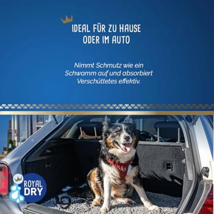 Royal Dry saugfähige Anti-Flecken-Matte für Hunde, 66 x 91 cm, Mikrofaser Chenille, antibakteriell und rutschfest, grau – Bild 5