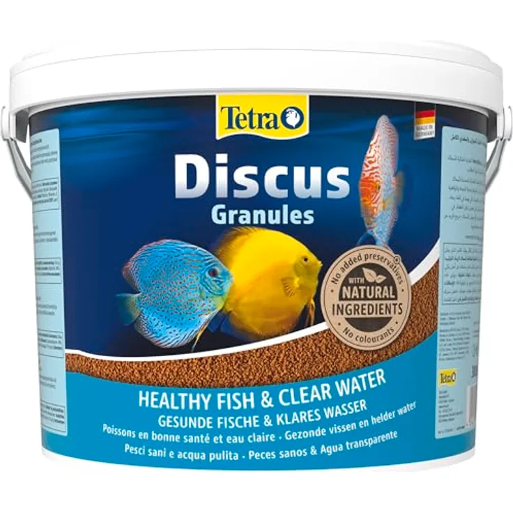 Tetra Discus Granules, Fischfutter speziell für Diskusfische, fördert Gesundheit, Farbenpracht und Wachstum, 10 L Eimer