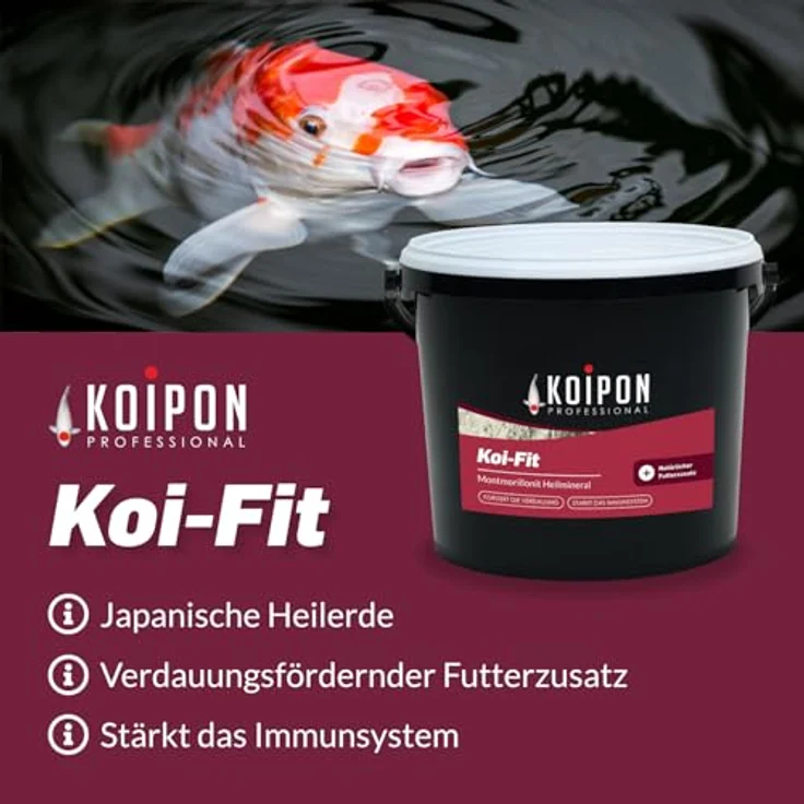 KOIPON Koi-Fit, 1 kg Mineral-Futterzusatz zur Förderung von Farbe & Gesundheit der Koi, mit Montmorillonit – Bild 3
