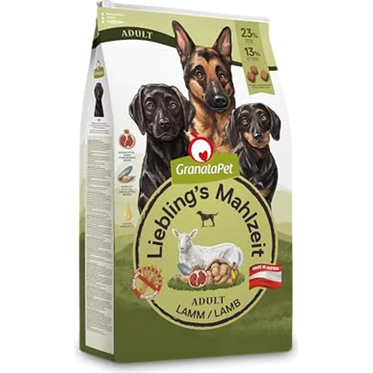 GranataPet Liebling´s Mahlzeit Adult Lamm, Hunde-Trockenfutter mit wichtigen Vitaminen, 10kg