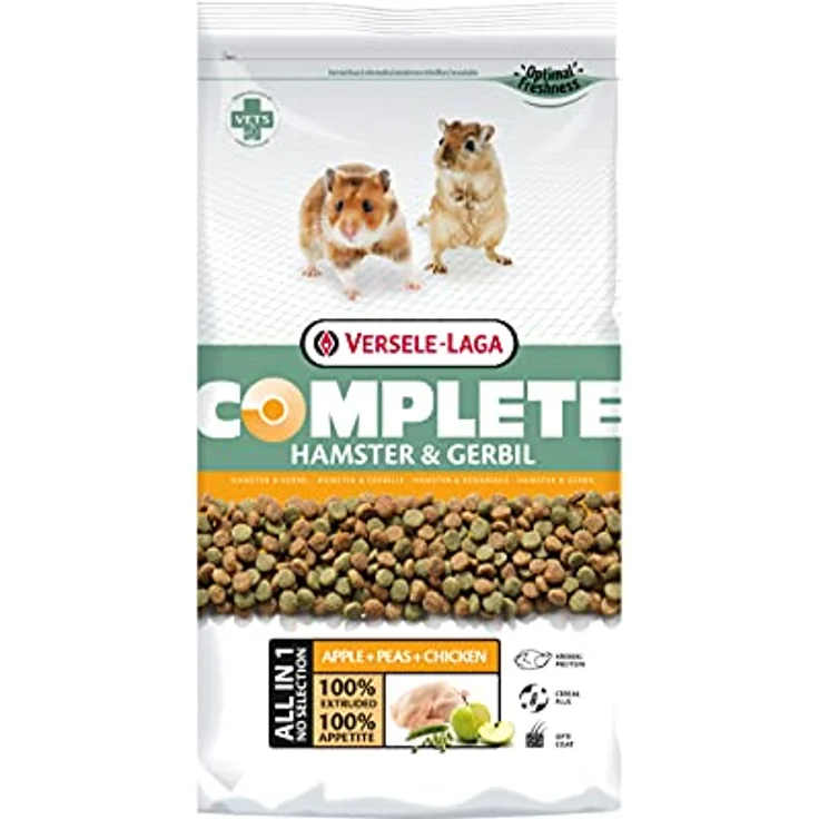 VERSELE-LAGA Complete Hamster & Gerbil, Eiweißreiches extrudiertes Alleinfutter mit Hühnerfleisch, 2kg – Bild 1