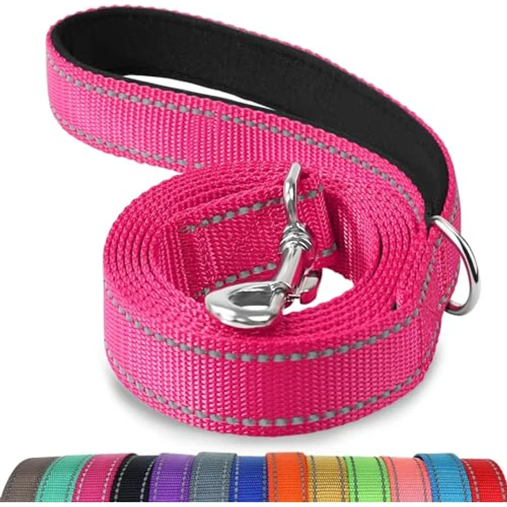 Joytale Hundeleine für kleine Hunde, 1,2m x 2cm, reflektierend und gepolsterter Griff, Hotpink – Bild 1