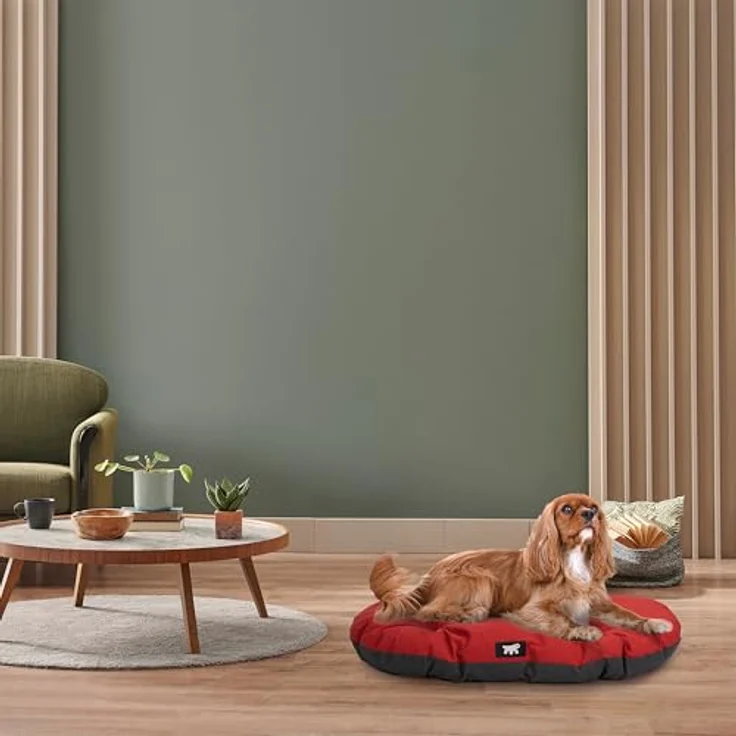 Ferplast Hundebett Relax, doppelseitiges Hundekissen aus Baumwolle, waschbar, mit weicher Polsterung, 65 x 42 cm, rot – Bild 2