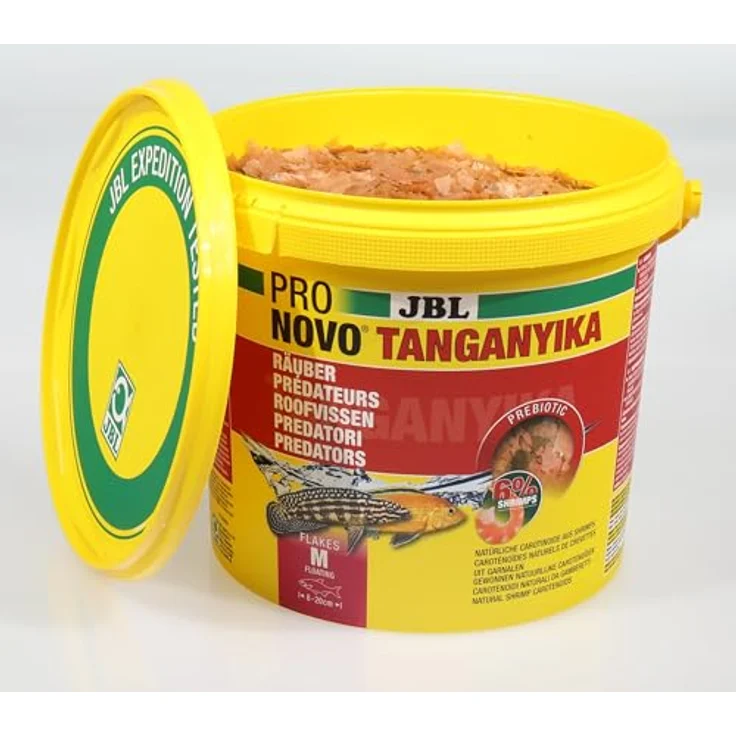 JBL PRONOVO TANGANYIKA FLAKES, Hauptfutter für Buntbarsche 8-20 cm, prebiotische Flocken, lichtdicht verpackt, 5500 ml – Bild 2