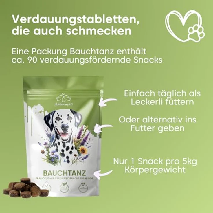 pfotenkumpels Bauchtanz Hundesnack – Verdauungshilfe mit Insektenprotein, Pflanzenkohle und Kräutern, hypoallergen und kaltgepresst 200g – Bild 4