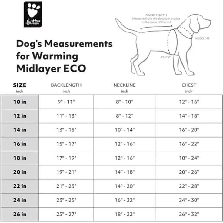 Hurtta Wärmende Midlayer Hundejacke, verstellbar aus robustem recyceltem Material, Schwarz, 30 cm – Bild 2