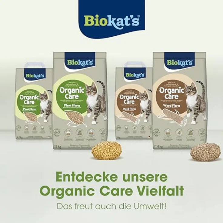 Biokat's Organic Care Wood fibres, Katzenstreu aus natürlichen Holzfasern, 11,4 kg (30 L), stark saugfähig, nahezu staubfrei – Bild 8
