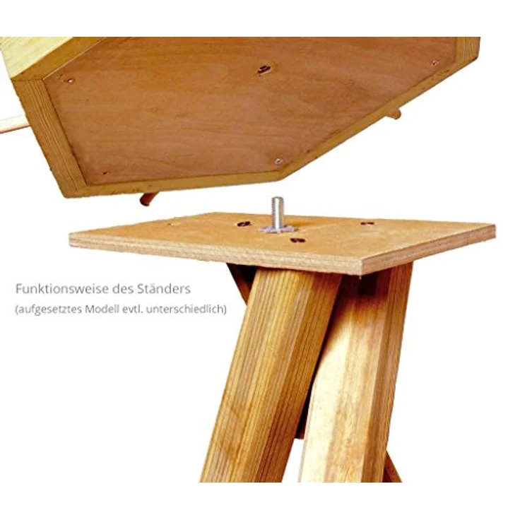 dobar 33310FSC FSC-Winterfutterhaus-Ständer aus imprägniertem Kiefernholz dreibeinig, 60 x 60 x 90 cm – Bild 3