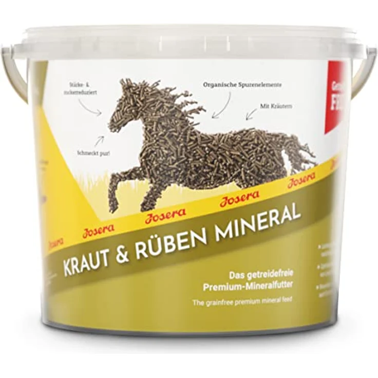 Josera Kraut und Rüben Mineral, 4 kg getreidefreies Mineralfutter, stärke- und zuckerreduziert für empfindliche Pferde, klimaneutral – Bild 1
