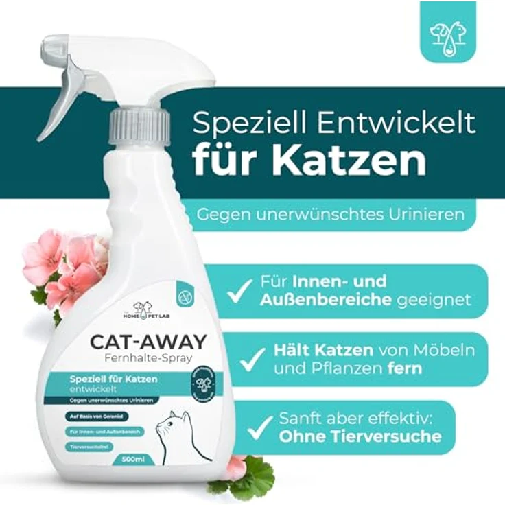 The Home Pet Lab Katzenabwehrspray Cat-Away, 500 ml, effektives Fernhaltespray auf Geraniol-Basis für Innen und Außen – Bild 2