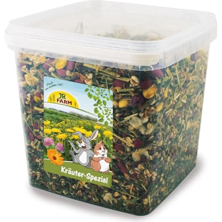 JR FARM Kräuter-Spezial, 5 l Eimer (1,5 kg), rohfaserreicher Snack zur Zahnpflege mit Kräutermischung aus Melisse, Löwenzahn und Pfefferminze, made in Germany – Bild 1