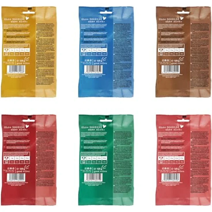 Chewies Hundeleckerli Mix 6 x 125 g, zuckerfreie Hundesnacks mit hohem Fleischanteil – Rind, Pansen, Geflügel, Lamm, Wild & Lachs (750 g) – Bild 3