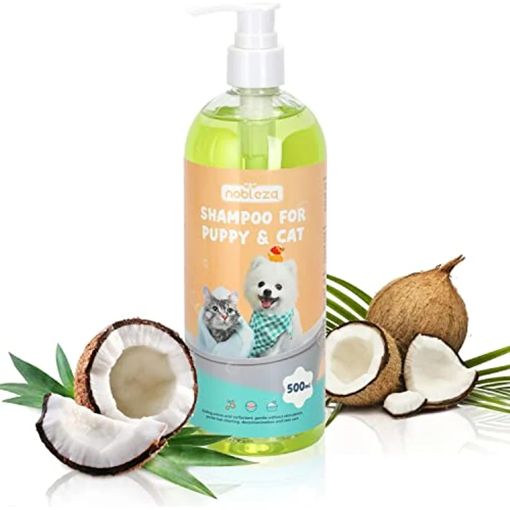 Nobleza Hundeshampoo Welpen Mild, 500ml, Ungiftig, PH-neutral, Kokosnuss-Duft, Für empfindliche Haut und geschmeidiges Fell – Bild 1
