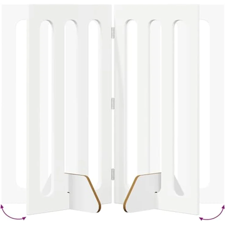 vidaXL Faltbarer Haustierzaun 4 pcs Weiß, Innenraumtrennsystem aus Holzwerkstoff, flexibel faltbar, 201 x 38 x 90 cm – Bild 4
