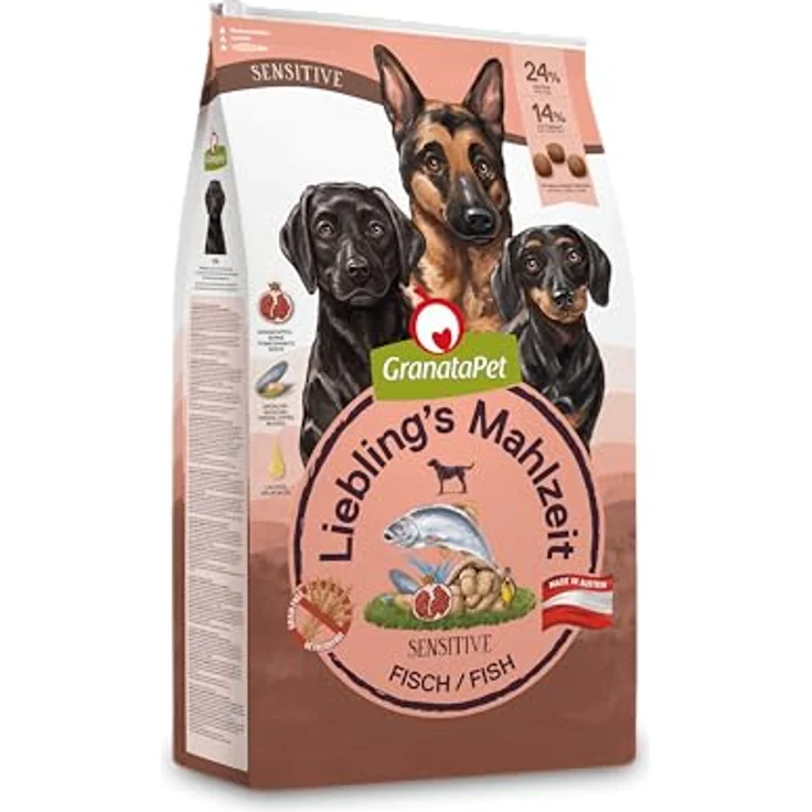 GranataPet Liebling's Mahlzeit Fisch Sensitive, Trockenfutter für Hunde, getreidefrei & ohne Zuckerzusätze, Alleinfuttermittel, 10 kg – Bild 1