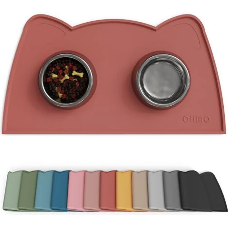 OHMO Napfunterlage für Kleine Hunde und Katzen, 46x25cm, rutschfeste Silikonunterlage, wasserdicht, leicht zu reinigen – Bild 1