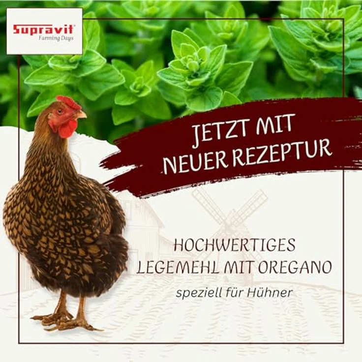 Supravit Legemehl für Hühner mit Oregano, 5kg GVO-frei, nährstoffreich für stabile Eierschalen und hohe Legeleistung – Bild 2