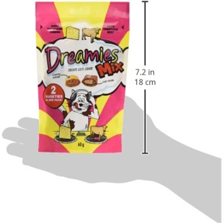 Dreamies Katzensnacks Mix Pack - Sparpaket Käse und Rind, 6 x 60 g, kalorienarm mit Vitaminen und Mineralstoffen – Bild 12