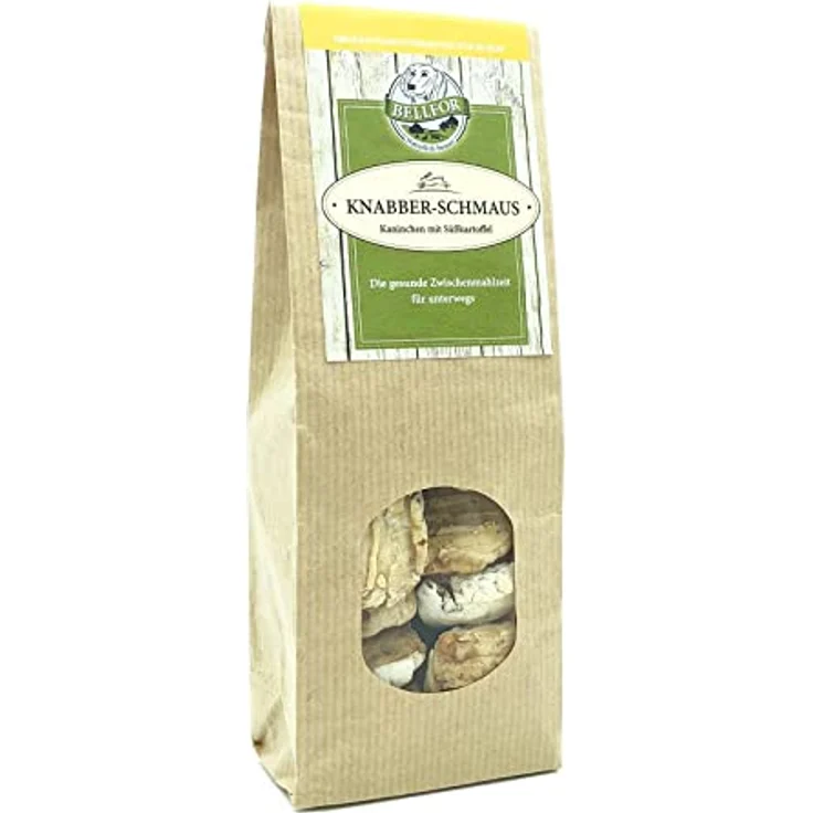 Bellfor Knabber-Schmaus Getreidefrei Hundekekse mit frischem Kaninchenfleisch, glutenfreie Leckerli zur Zahnpflege, 100 g – Bild 1