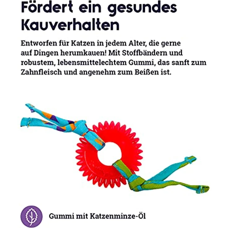 Catstages Kitty Chew Wheel, Katzenspielzeug mit Katzenminze und Zahnpflegefunktion aus robustem Gummi – Bild 4