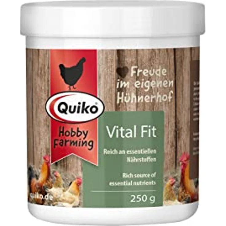 Quiko Hobby Farming - Vital Fit 250g, Hühnerfutter mit 100% reinem Knoblauch, reich an essentiellen Nährstoffen, Made in Germany