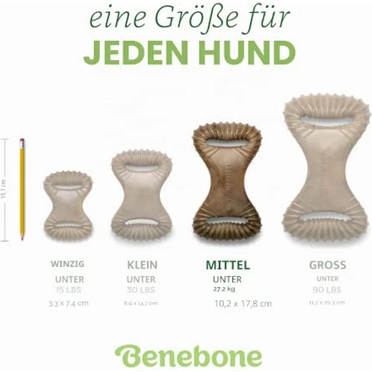Benebone Dental Kauspielzeug für aggressive Kauer, Erdnussgeschmack, M, langlebig und zahnreinigend, hergestellt in den USA – Bild 4