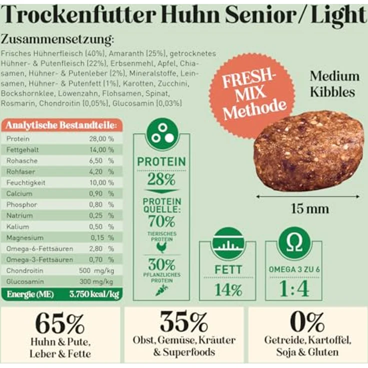 The Goodstuff Senior und Adult Light Huhn, Hunde-Trockenfutter mit hohem Fleischanteil, 2,5kg – Bild 5