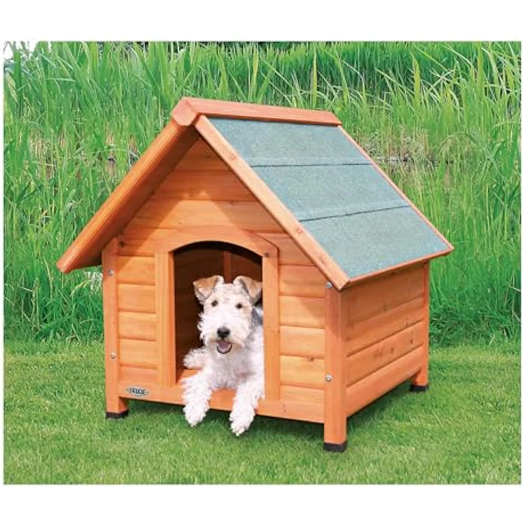 Trixie natura Hundehütte Cottage mit Satteldach natur S-M: 71 × 77 × 76 cm – Bild 4
