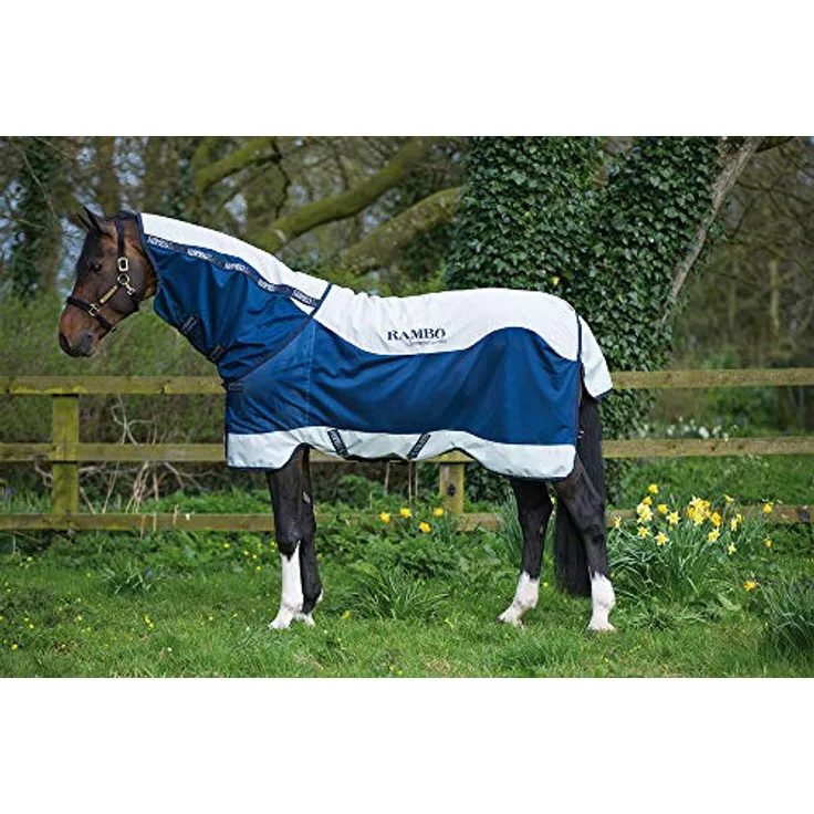 Horseware RAMBO Summer Series Turnout Decke, wasserdichtes Softshellmaterial, atmungsaktives Polyester-Mesh, 145 cm