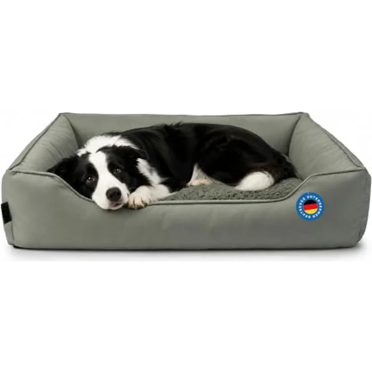 Zedelmaier ergonomisches Hundebett für mittelgroße Hunde, L 90×64 cm, olivgrün, robustes Oxford-Gewebe, abnehmbarer Bezug, wasserdicht und rutschfest – Bild 1