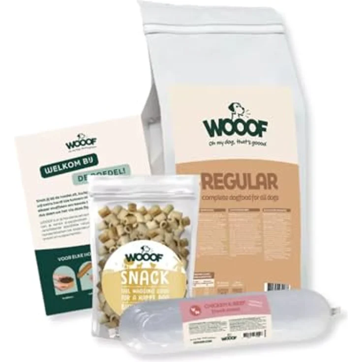 WOOOF Regular Probierpaket 3kg - Hundefutter mit Rindfleisch, weizenfrei, leicht verdaulich, 100% natürliche Zutaten